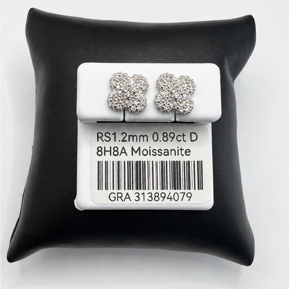 925 Sterling Silver 0.89CT MOISSANITE Stud Earrings Screw Back unisex